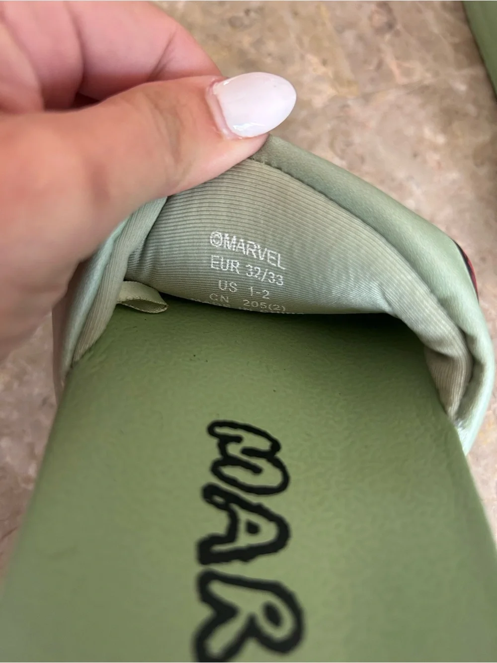 Marvel Kids' Green Hulk Slide Sandals